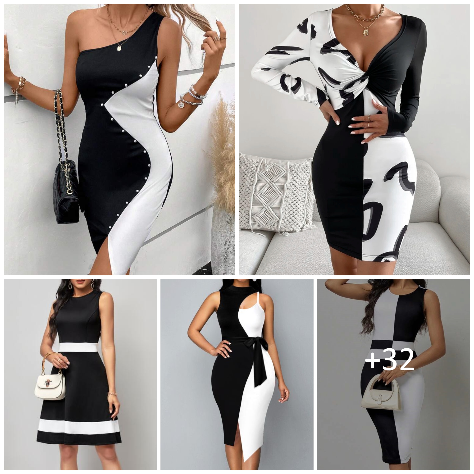 Amazing Black and White Striped Dresses