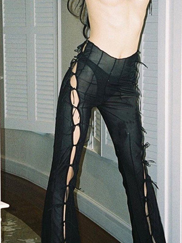 Ways to Style Black Lace-Up Pants for Day
or Night
