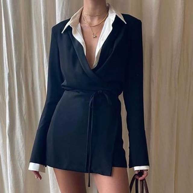 Get stylish accessories to look elegant
with black wrap dress