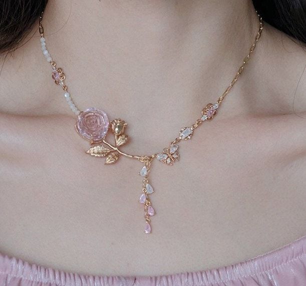 Give an attractive look to yourself with pink necklace