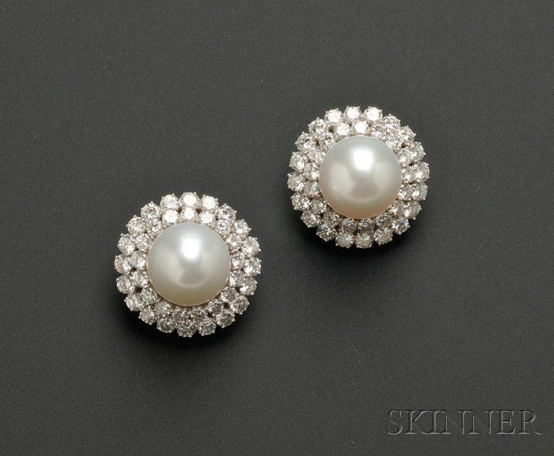 Lovely pair of pearl and diamond earrings for your loved one