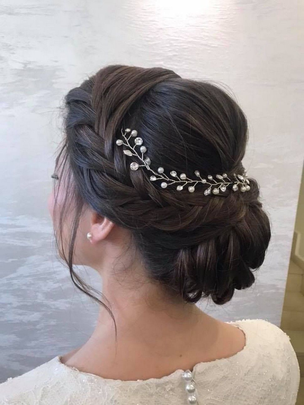 Hair up with beautiful hair brooch