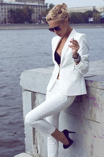 How to Wear White Dress Suit: Best 15 Beautiful & Formal Outfits for Women