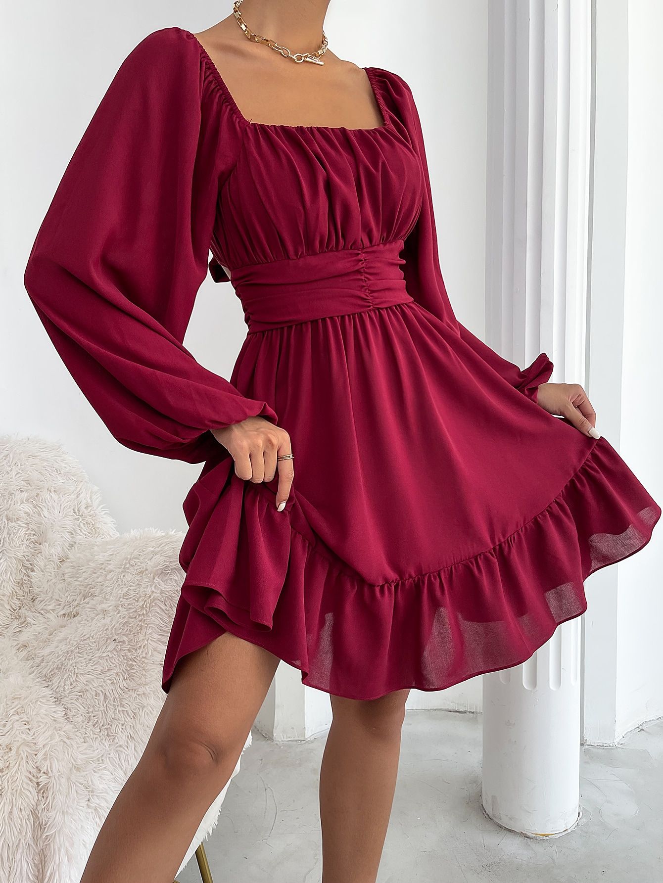 Best 13 Red Long Sleeve Dress Outfit Ideas: Style Guide