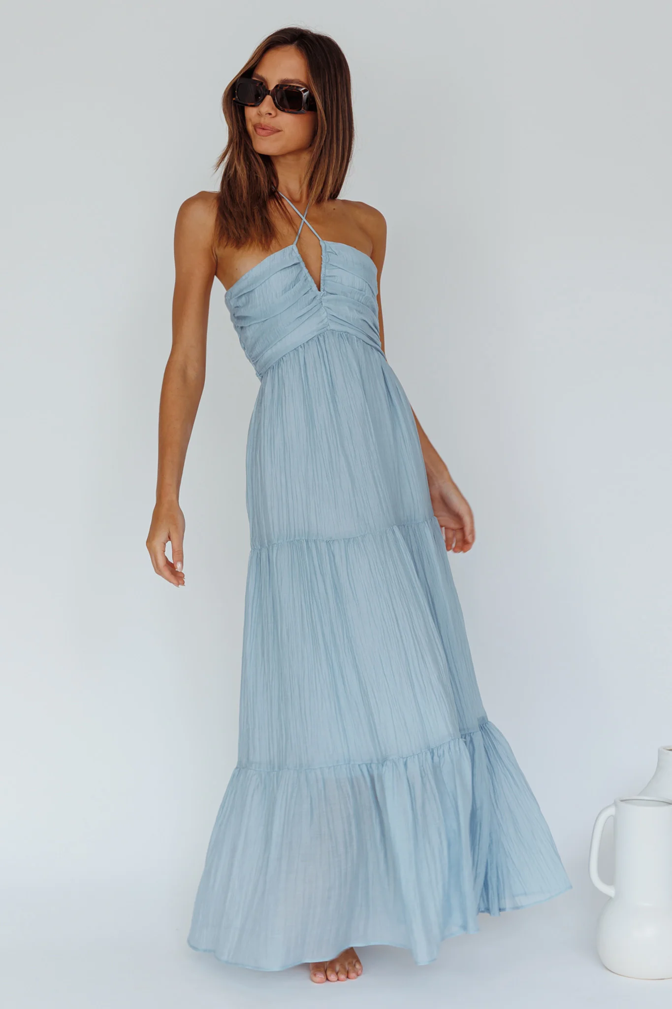 How to Style Light Blue Long Dress: Best 15 Outfit Ideas for Women