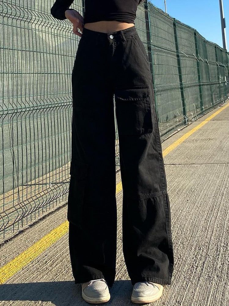 Go stylish with black cargo pants