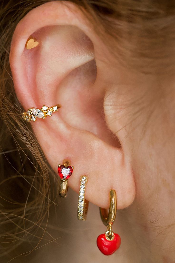 Incredible and beautiful gold heart earrings for women