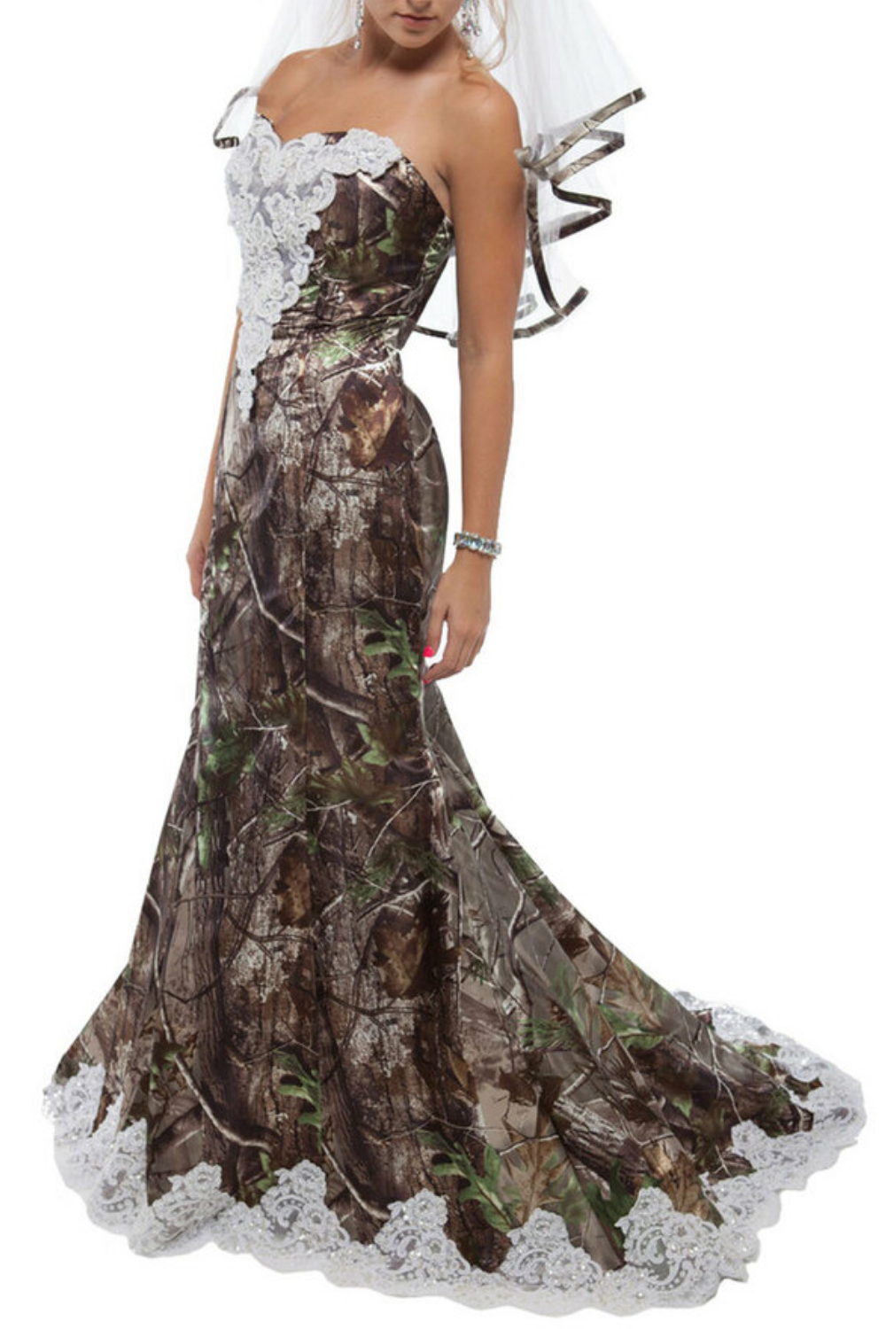 Pick the perfect design of camouflage wedding dresses