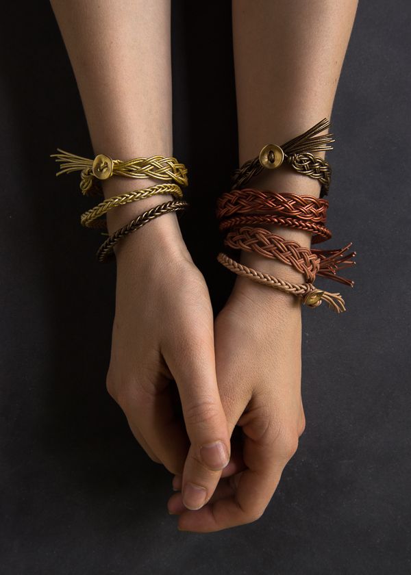 Try different shades of leather bracelets