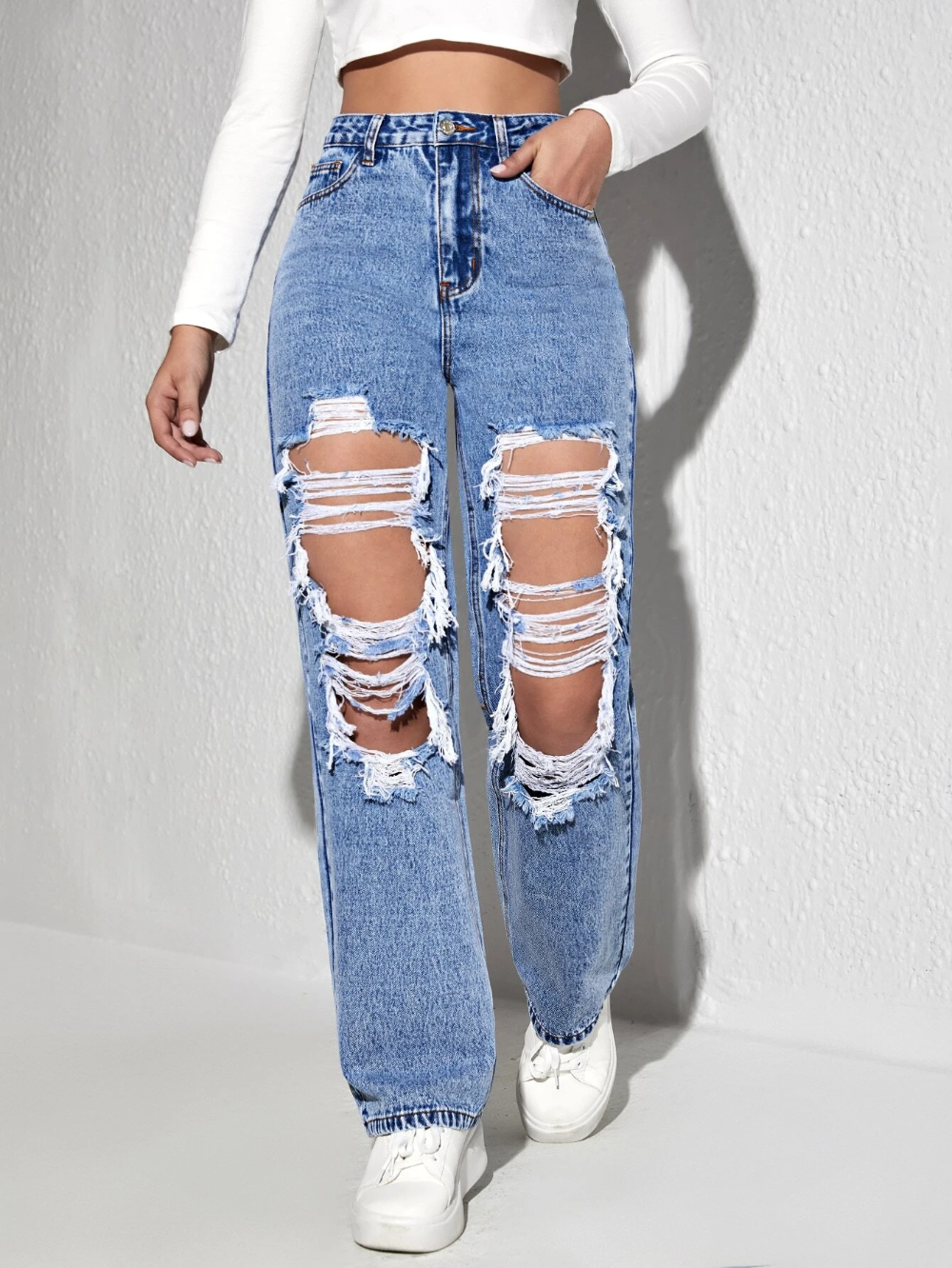 The Edgy Appeal of Really Ripped Jeans