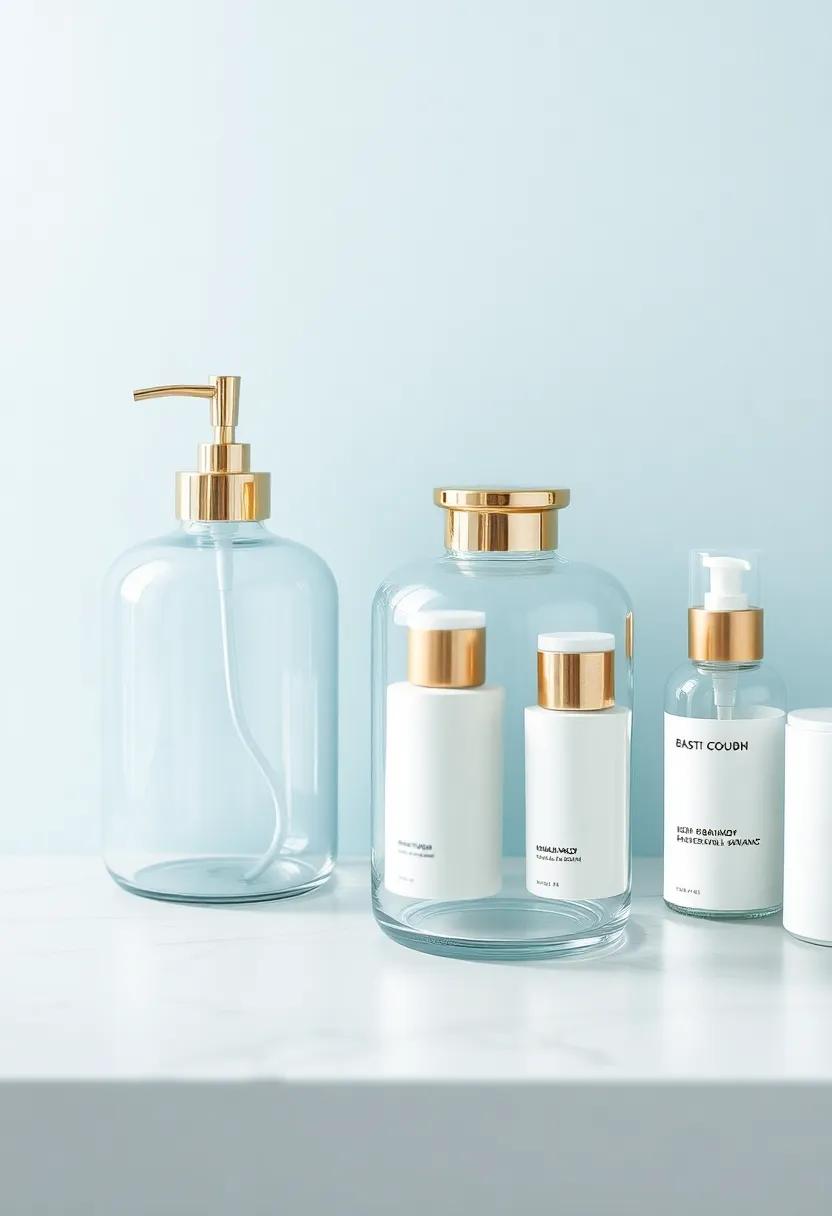 Stunning Glass jars for Aesthetic Organization of ​Bath‍ products