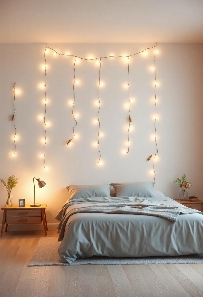 Enchanting⁤ Wall Art: ‍Transform Your Bedroom with‌ Twinkling Light Displays