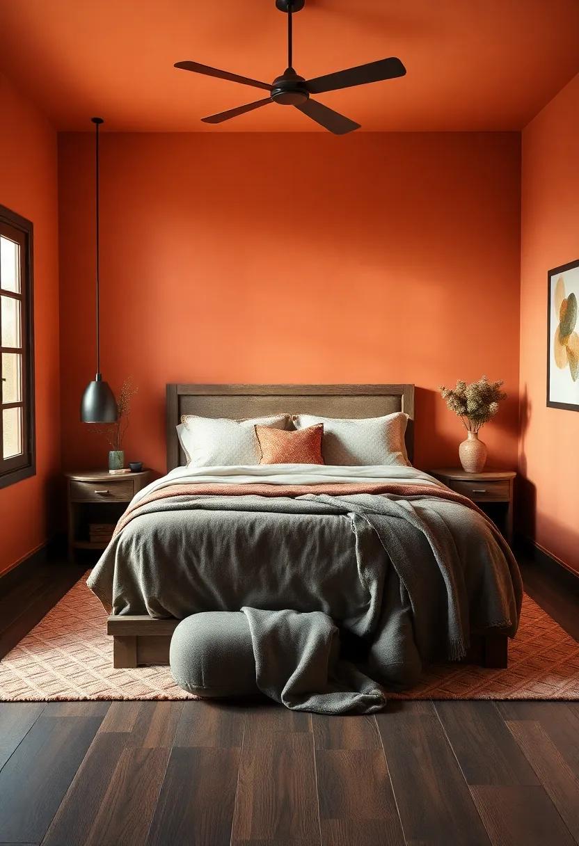 Rustic Charm with Deep Oranges and Warm Terracotta Hues