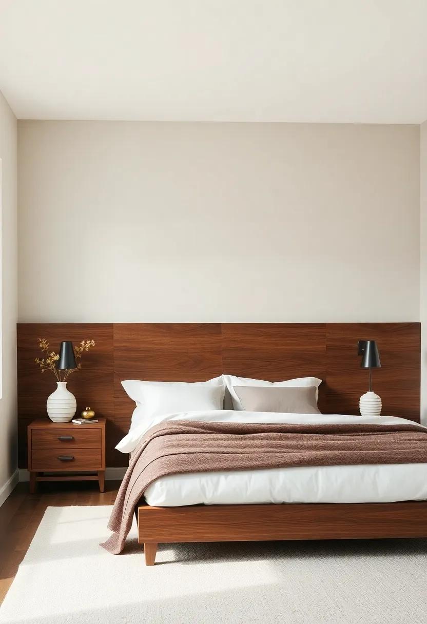 Soft Neutrals for a Serene Balance with ‌Rich Wood Accents