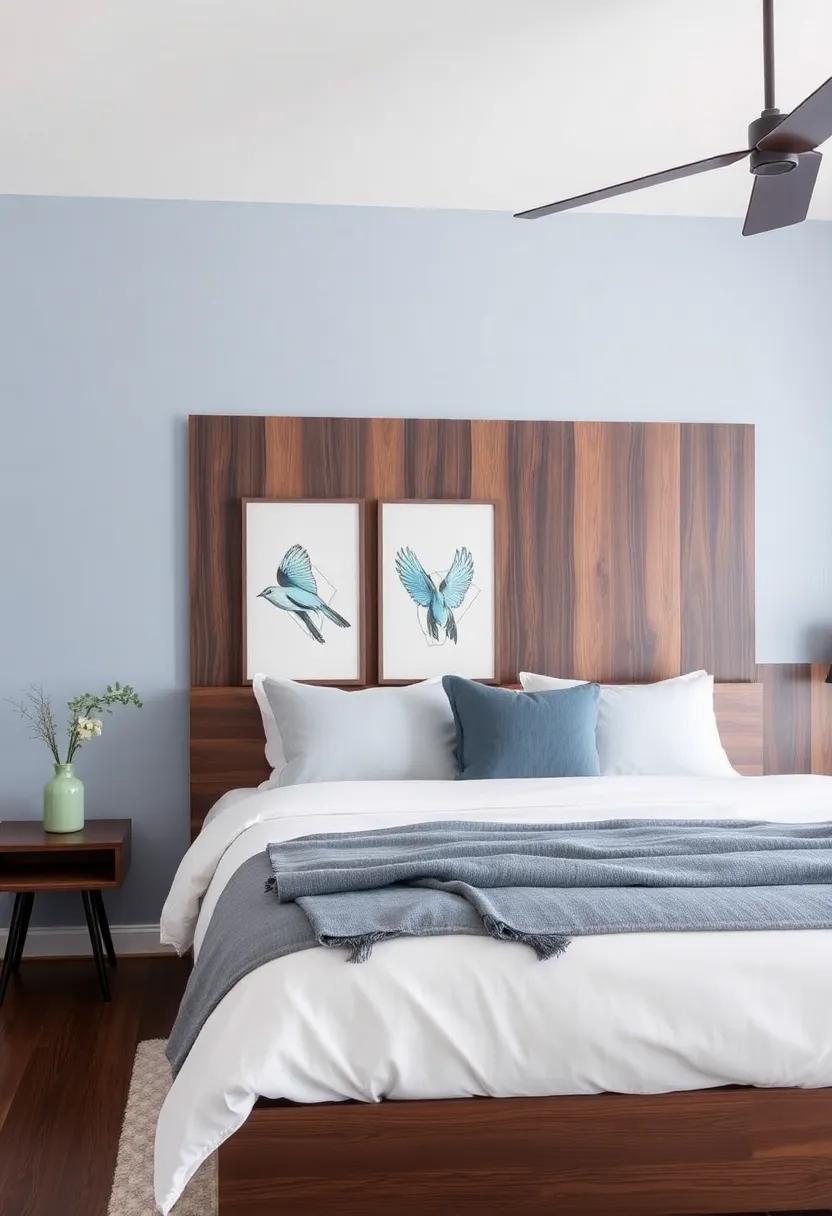 Harmonizing⁣ Blues to offset the Warmth of Dark Woods