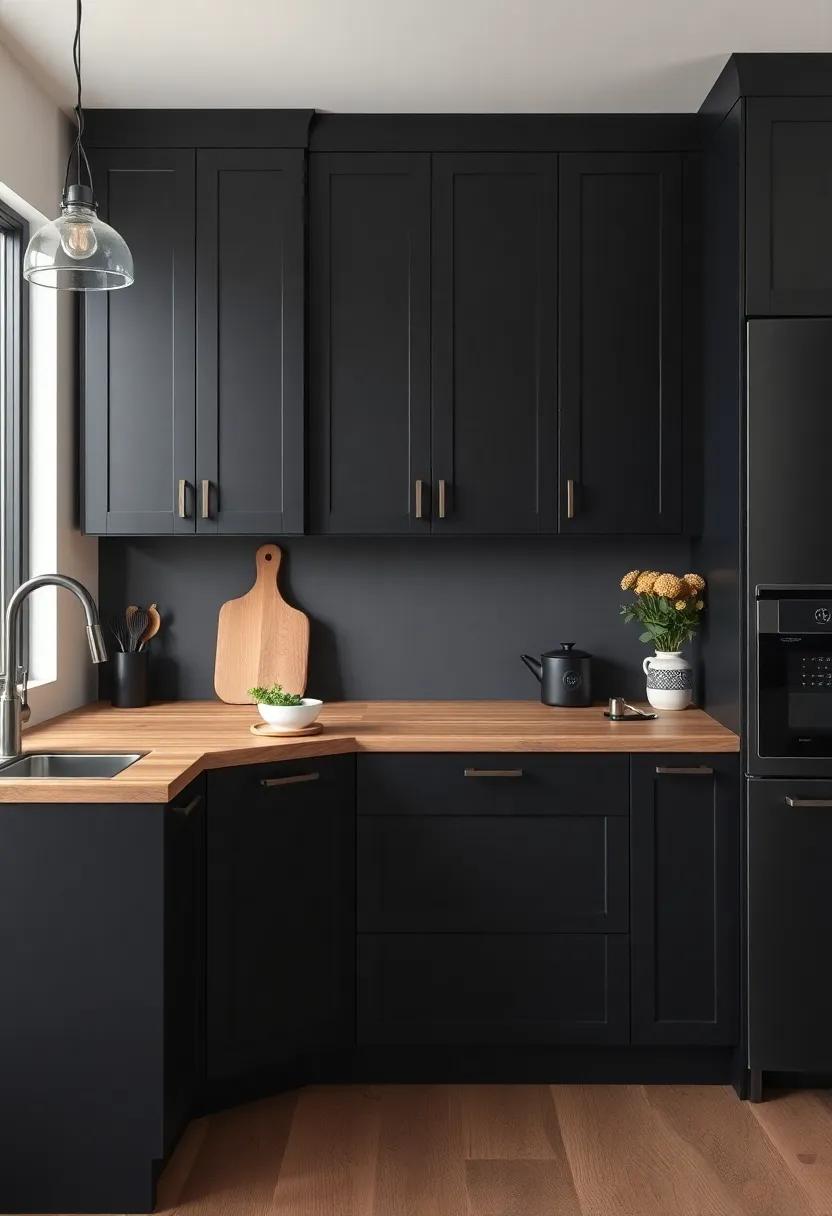 Embracing Elegance‌ with Black Kitchen Cabinets