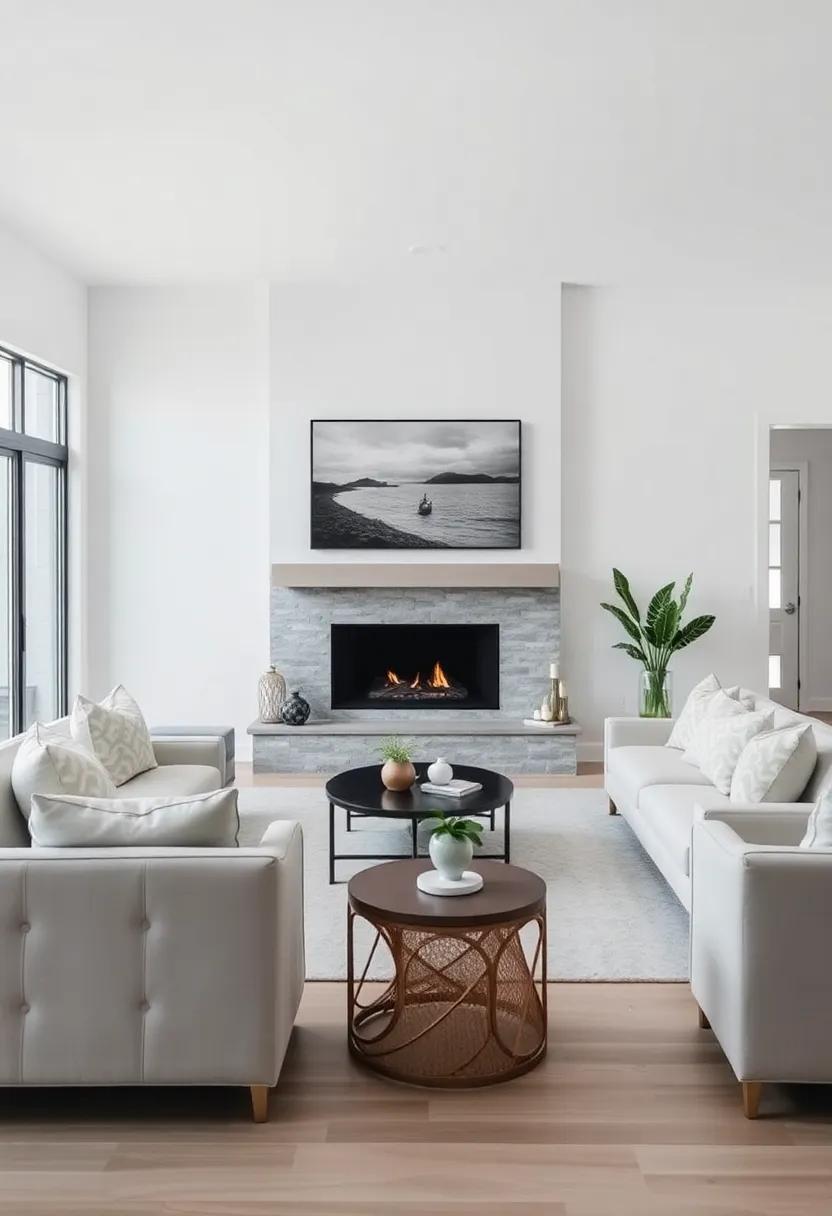 Creating a Focal Point: Beautiful fireplaces and Art ⁤displays