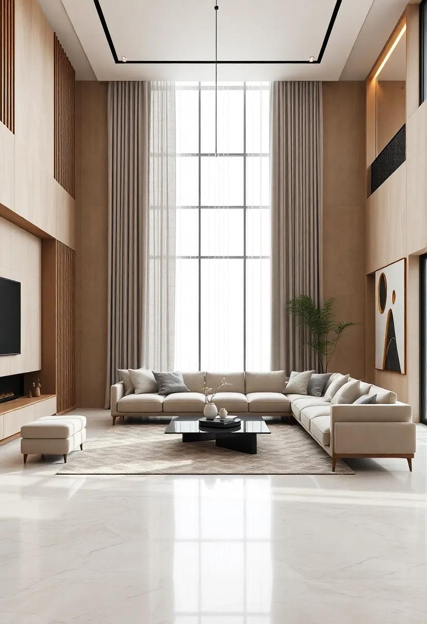 The Impact of Architectural Features on a Luxe Neutral Living Room