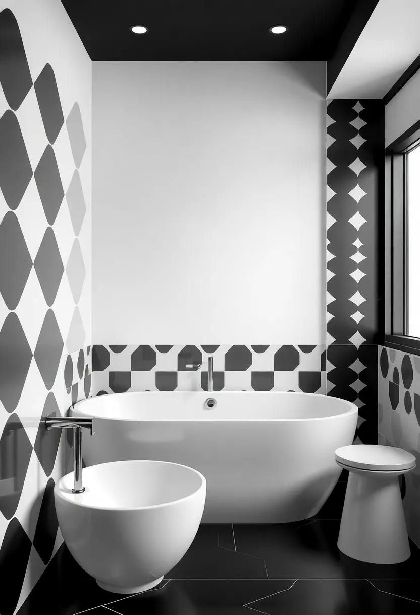 Bold Patterns and Geometric Shapes in ⁣Monochrome Decor