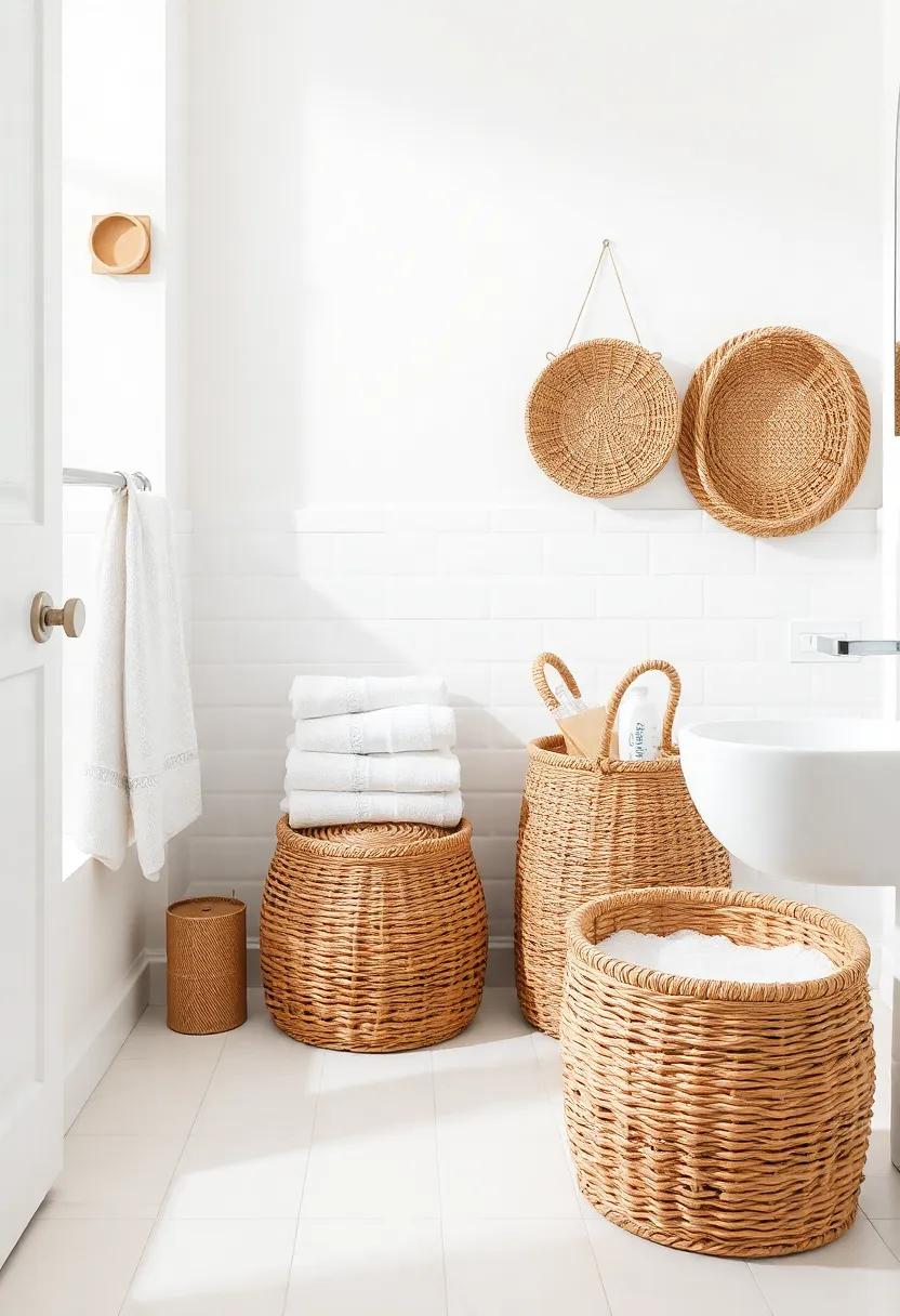 Functional Baskets for Organizing Towels and Toiletries Convenience