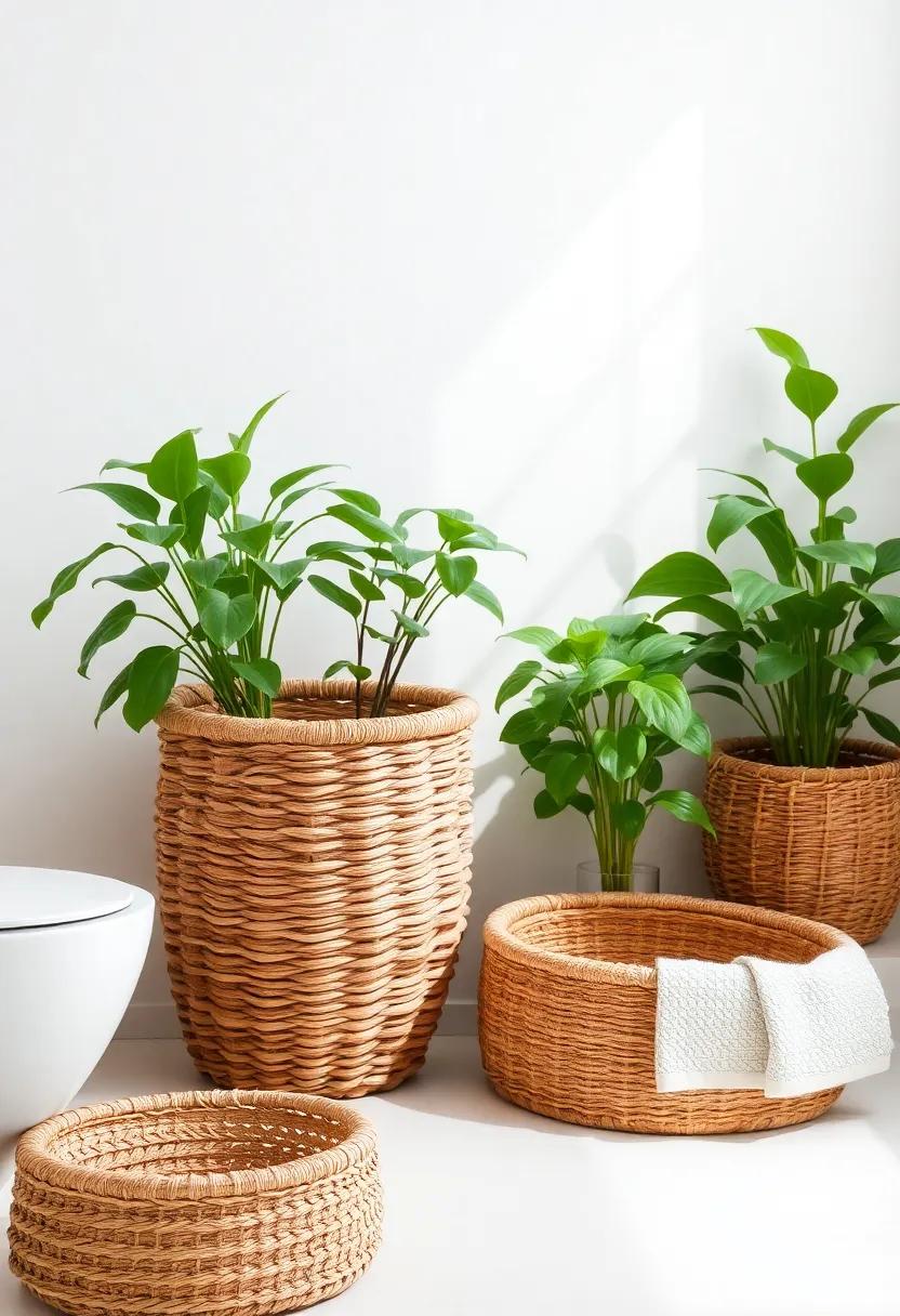 Using Baskets as Planters to Introduce Lively Greenery