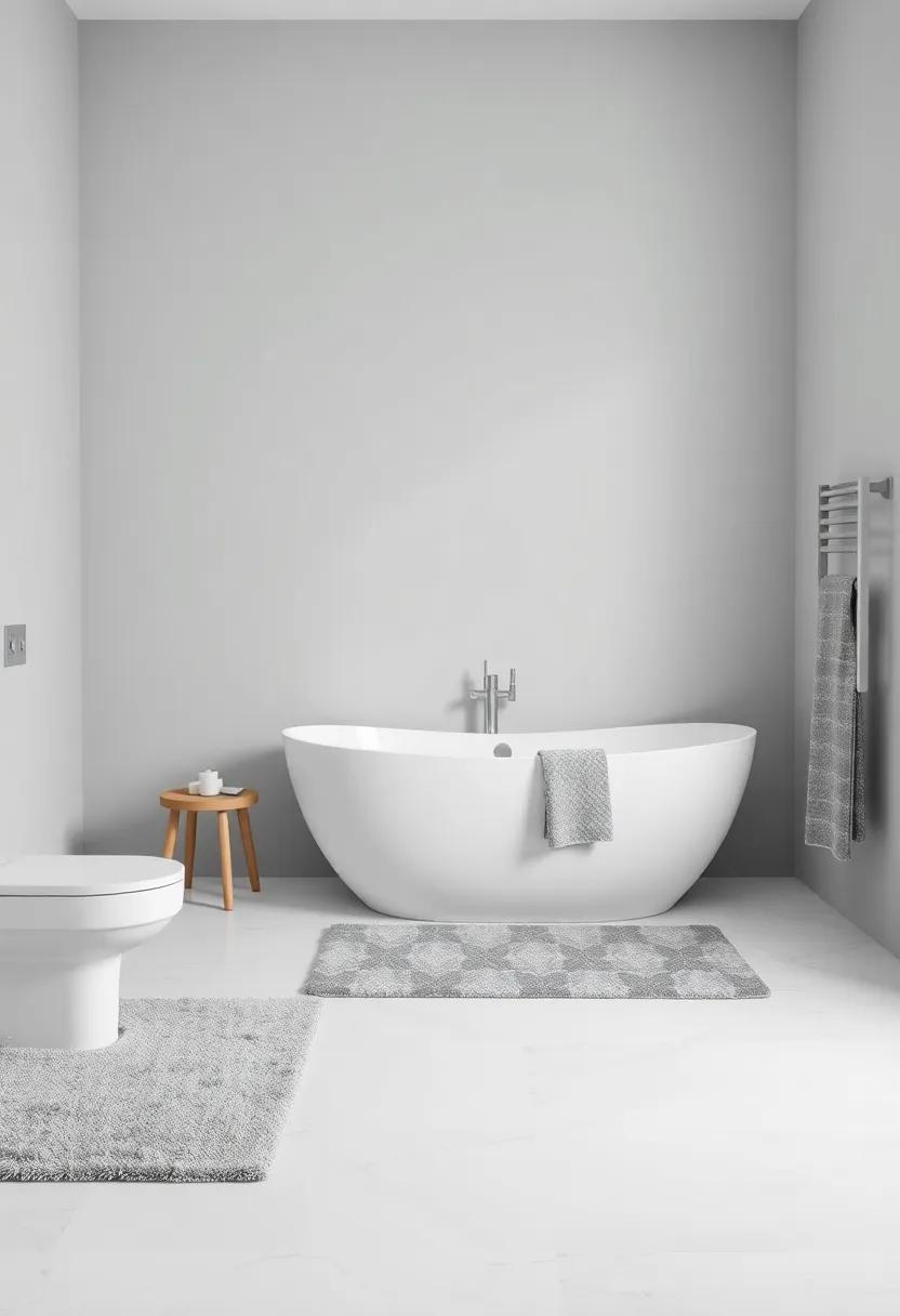 Defining Zones With Grey Rugs ‌And Mats for⁣ Visual Interest