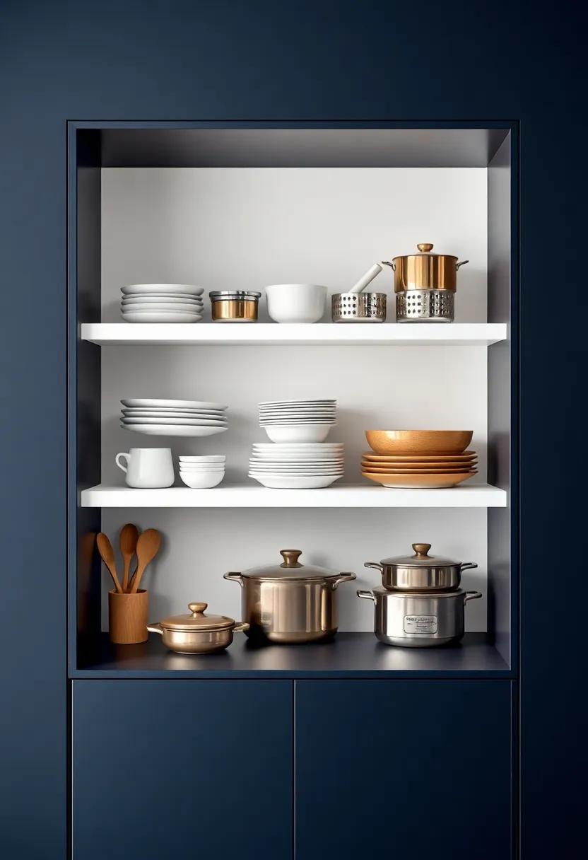 Showcasing Cookware: Artistic Arrangements for Open Shelving