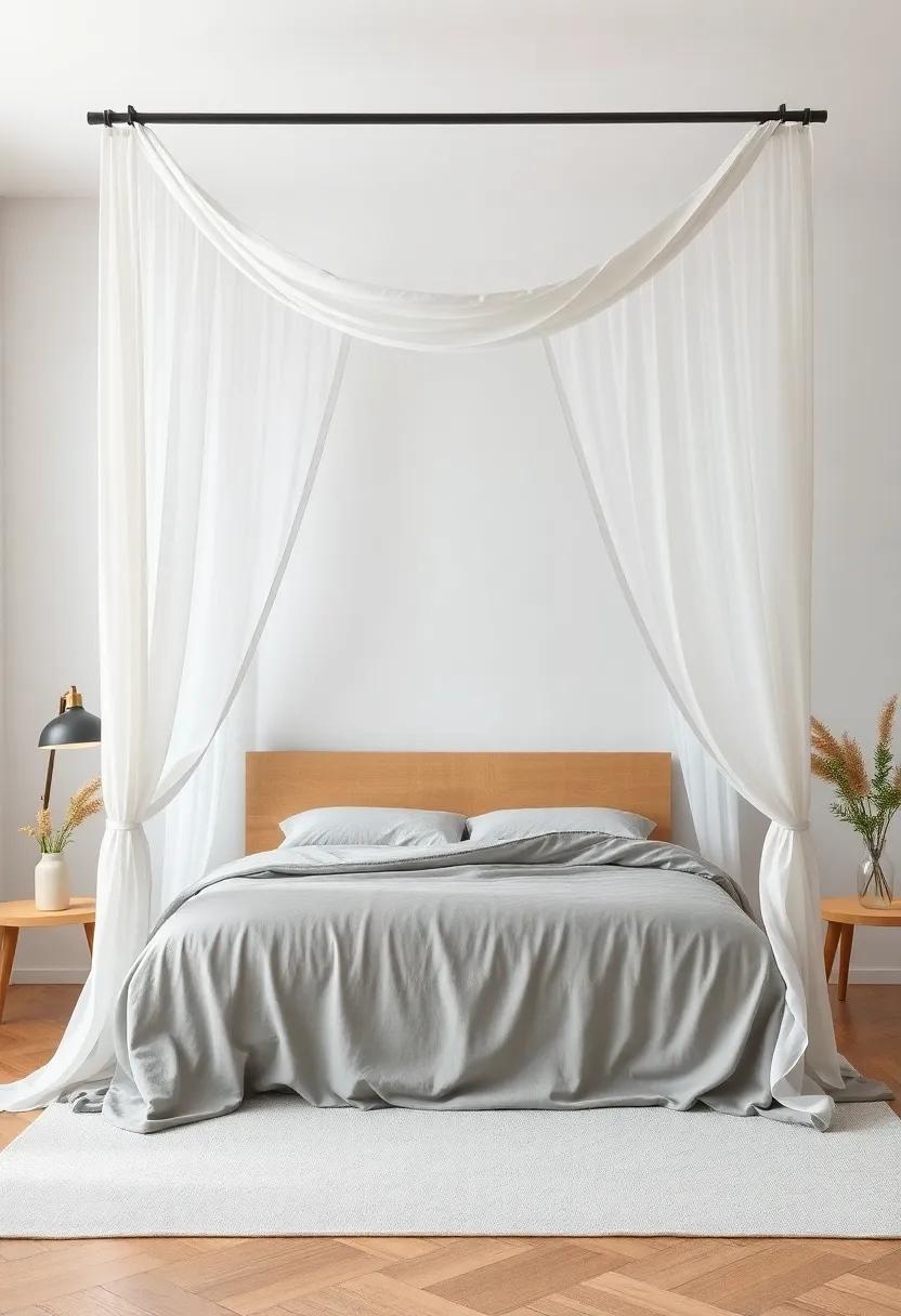 Whimsical Canopy: Transforming Your Bed with Draped Fabrics