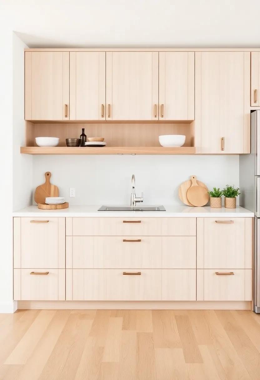 Add Natural Textures: Incorporate wood elements, such as open shelving or butcher block countertops, to complement the warmth of beige