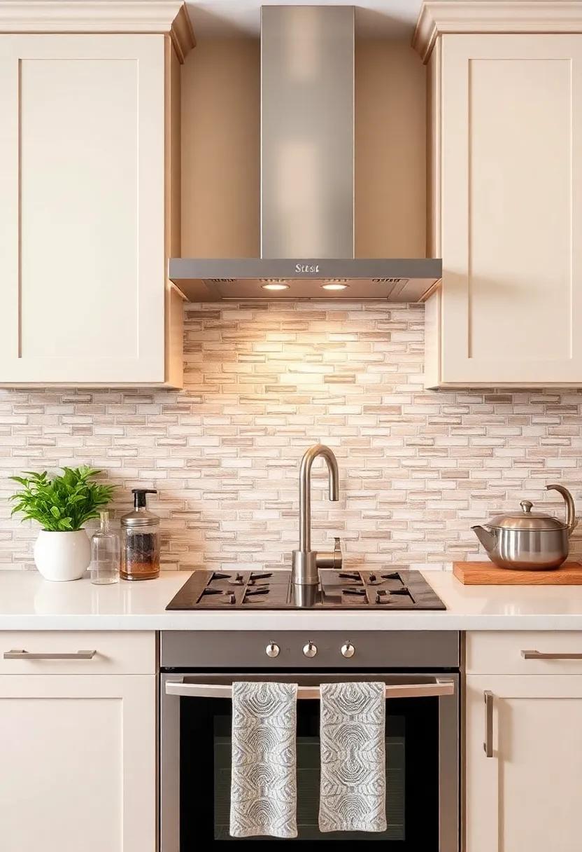 Incorporate Mosaic Tiles: Use beige-toned mosaic tiles as a backsplash to enhance the overall aesthetics of your kitchen with texture and color