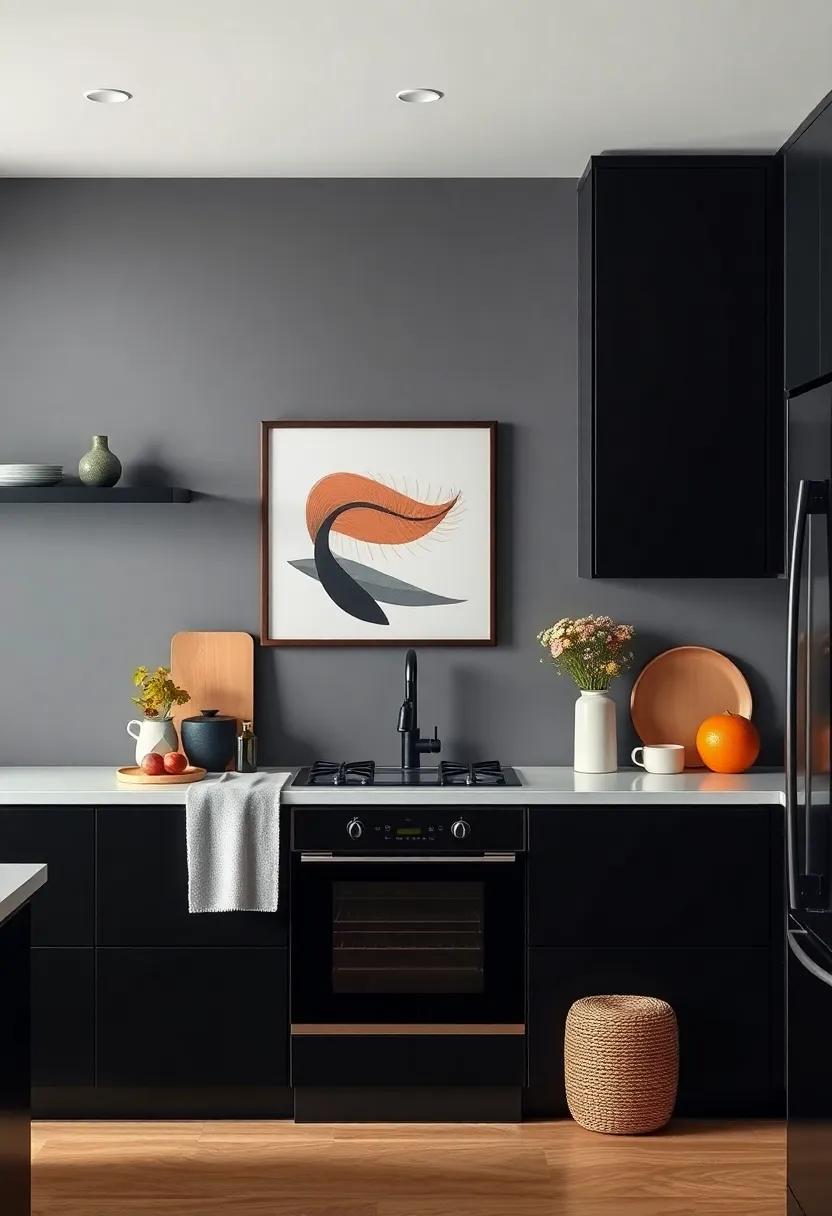 Artistic Accents: Incorporate bold art ‌pieces and⁣ colorful accessories around black ‍cabinets to infuse creativity and personality into your‍ cooking space
