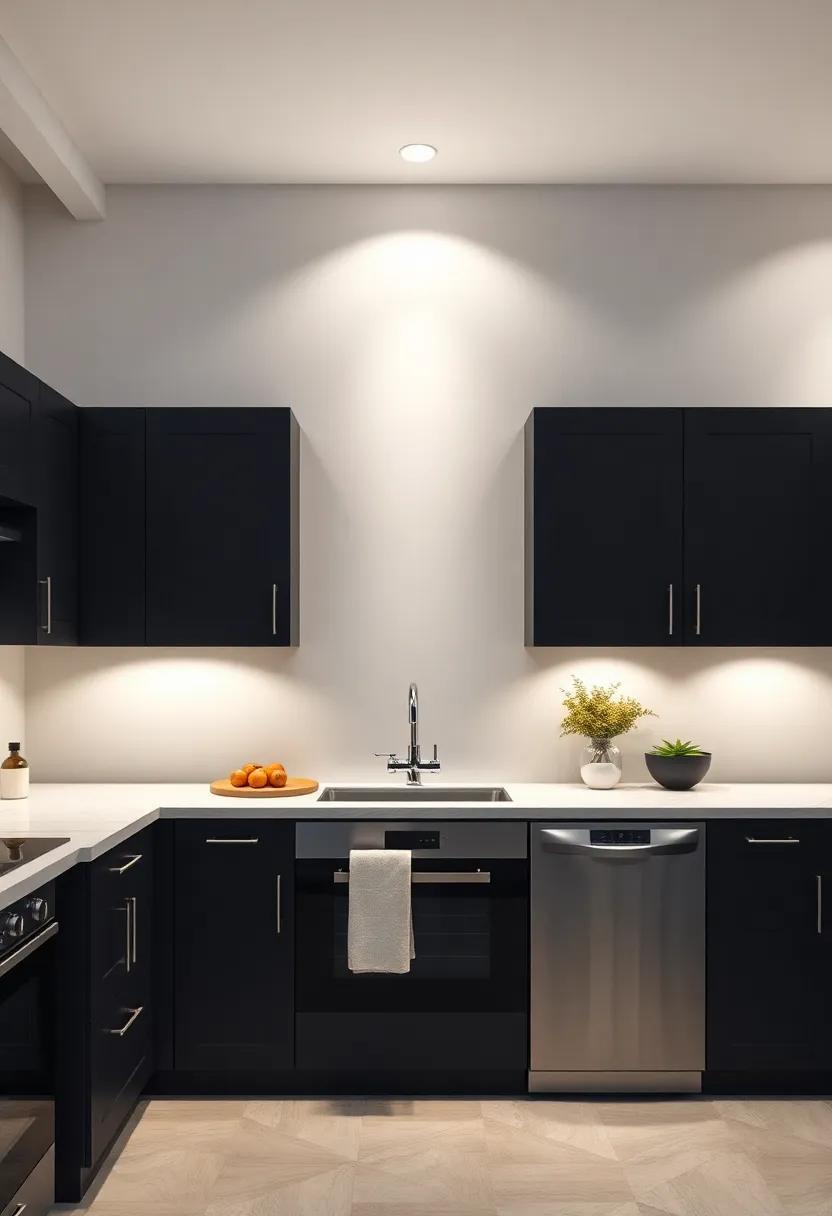 Soft ⁣Lighting: choose soft, ambient⁢ lighting to create an inviting atmosphere around your black kitchen cabinets, perfect for intimate family gatherings