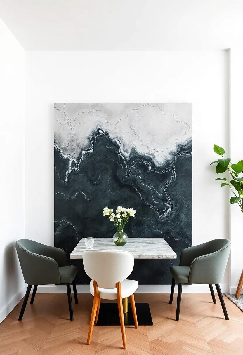 Artistic Wall-Mounted Dining Surfaces for Limited Rooms