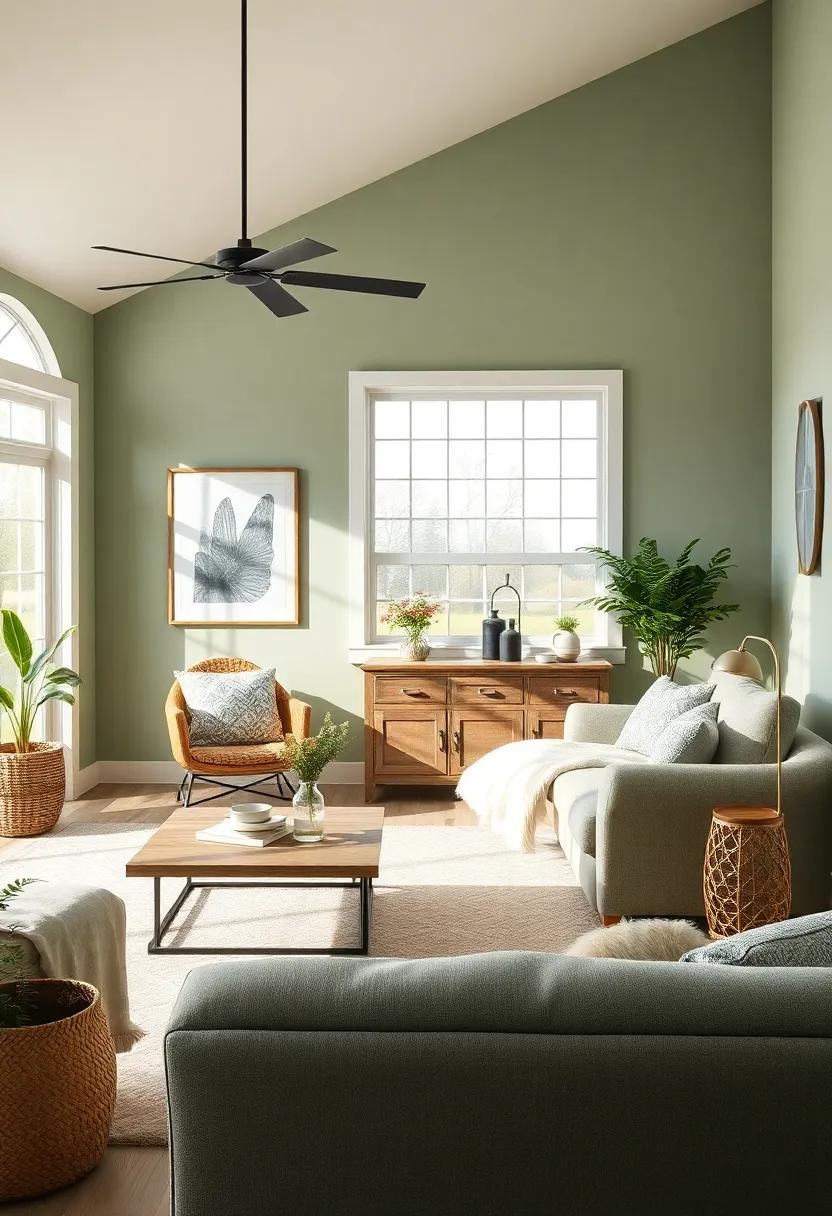 Soft ⁢Lighting: Install ⁣pendant ⁣lights with⁤ a vintage‌ finish ⁤to bathe your sage walls in warm, inviting light during the evening