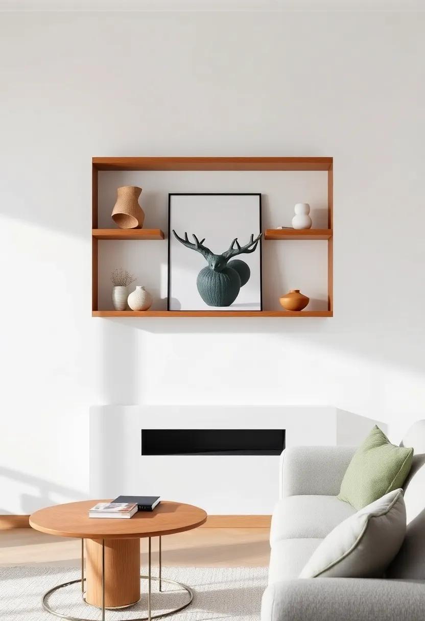 Incorporating Plants for a Lush Touch With Shelves and Art