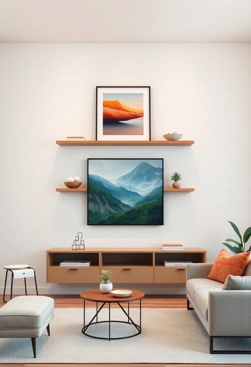 Creating Focal points with ⁣Eye-Catching​ Art ⁤Above floating Shelves