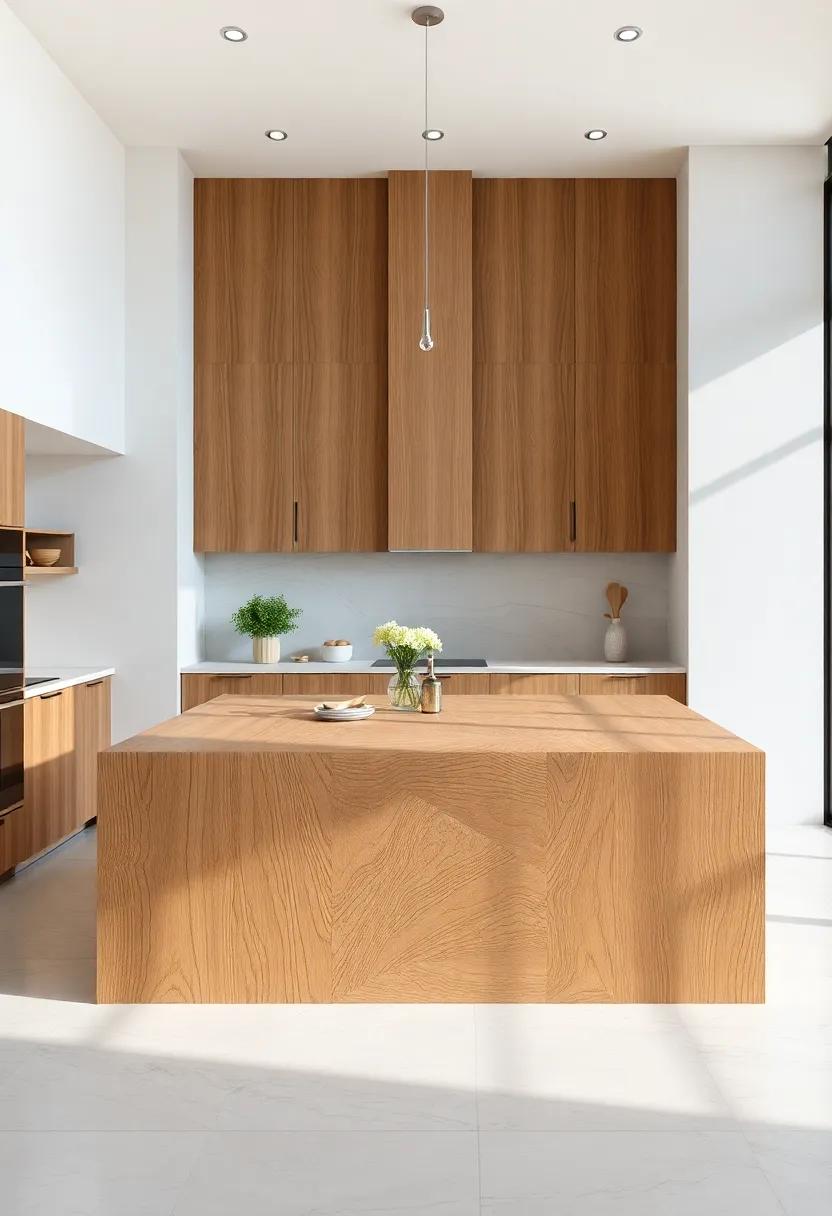 Embrace natural textures with Wooden Islands in Modern Kitchens