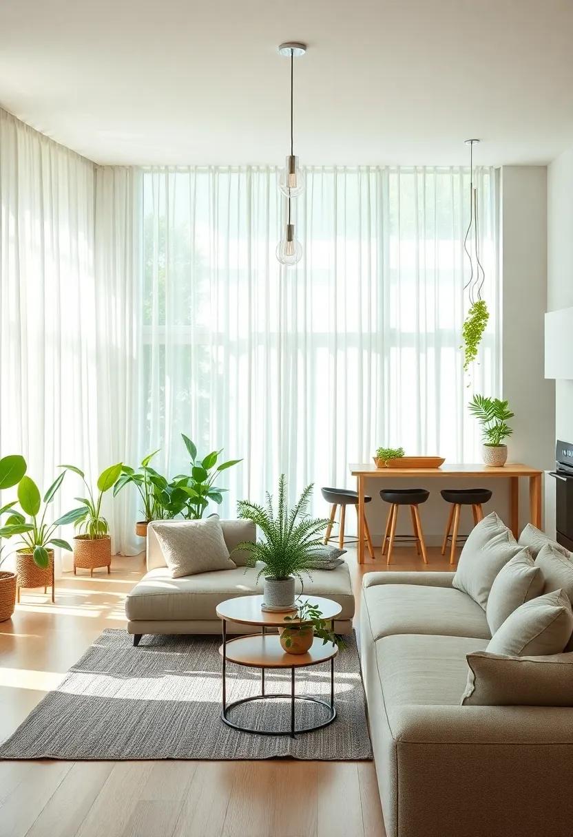 Natural⁣ Light Show:⁤ Opt for translucent ⁣curtains that filter light beautifully, highlighting ⁢your plants while bringing the natural⁣ beauty outdoors into ‌your living area