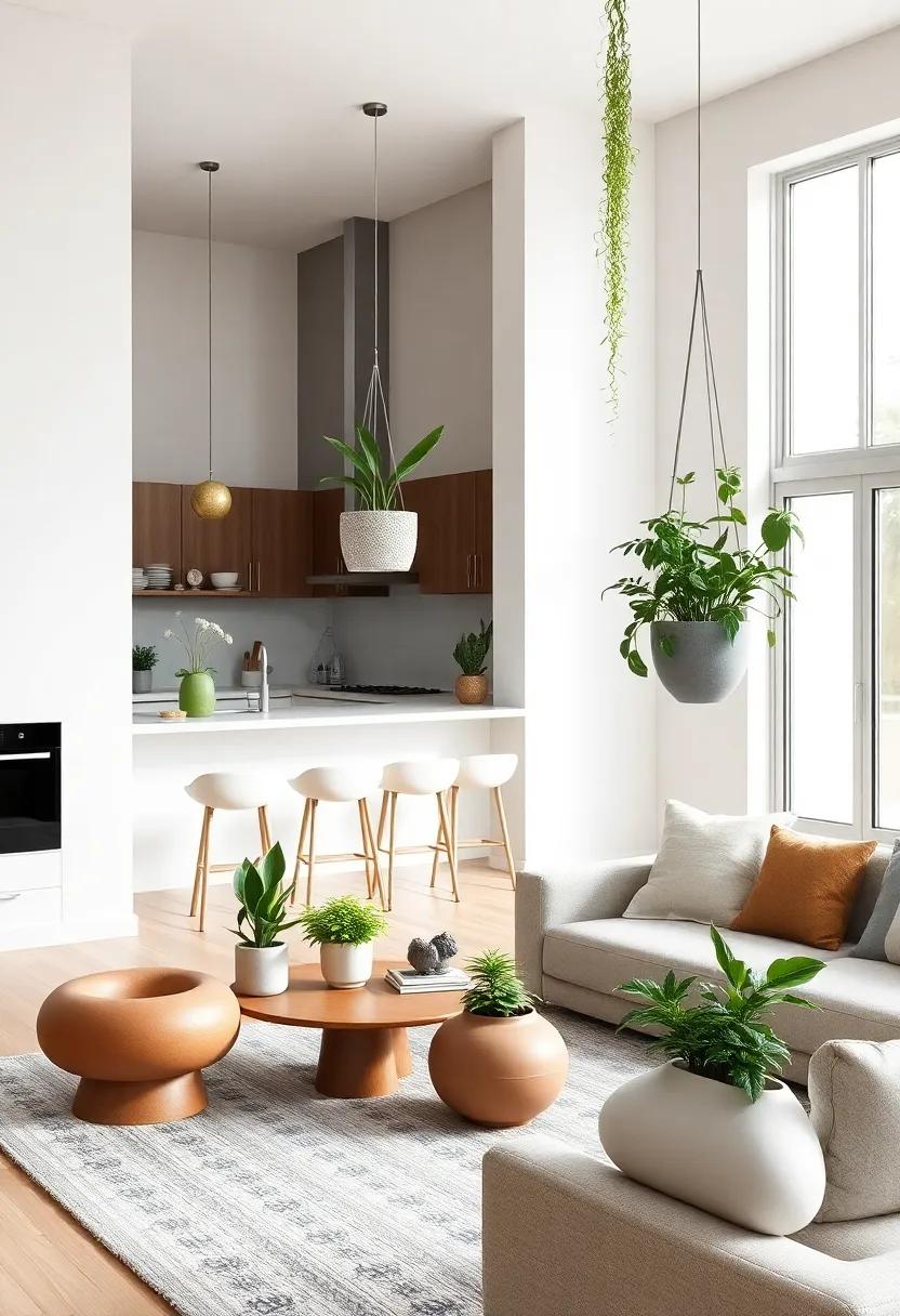 Sculptural ⁤Elements: Choose ⁢unique plant pots and hanging ⁤planters⁣ that serve as sculptural decor, complementing ⁤a⁤ modern open design aesthetic⁣ in your living space