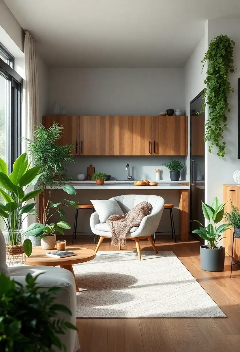 Cozy Green Nook: ⁣Design a cozy reading ​corner with⁤ a ⁢plush chair surrounded ‌by greenery, allowing you to enjoy ⁣the⁤ serenity of both ⁢your living room and kitchen