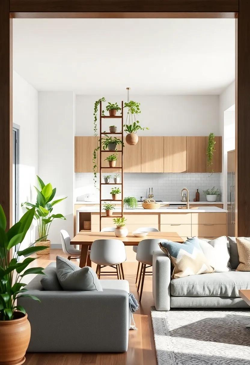 Plant Ladder: Embrace a ‌plant​ ladder as a ⁣stylish way to display your favorite greenery, creating an ​eye-catching feature ⁣that bridges the gap between⁢ the‍ two​ spaces