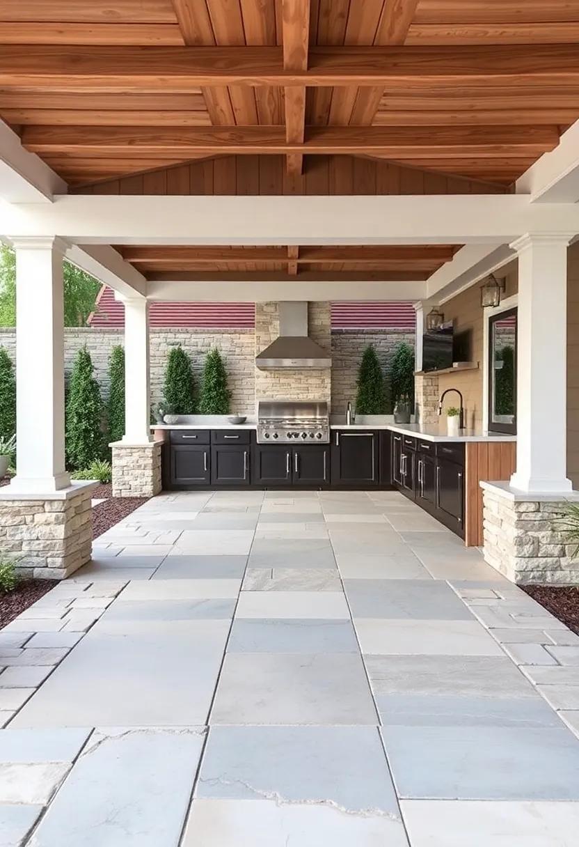 Enhancing Landscaping with Stone Walkways Leading to Outdoor Kitchens