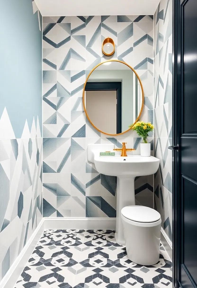 Transform Your Space with Bold Geometric Patterns for a ​Daring Powder Room