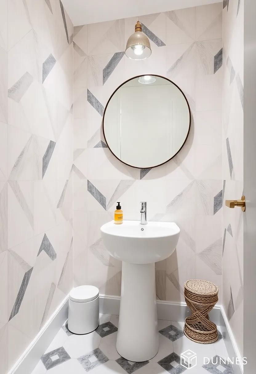 Creative Ways to Incorporate ​Geometric wallpaper for a Unique Powder Room