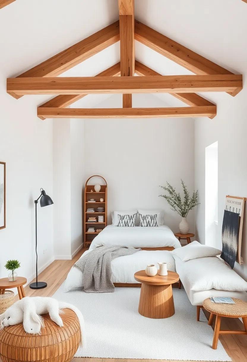Cozy nook: Find ‌inspiration in a small, intimate bedroom,​ emphasizing the cozy nature of beams and thoughtful furniture arrangement