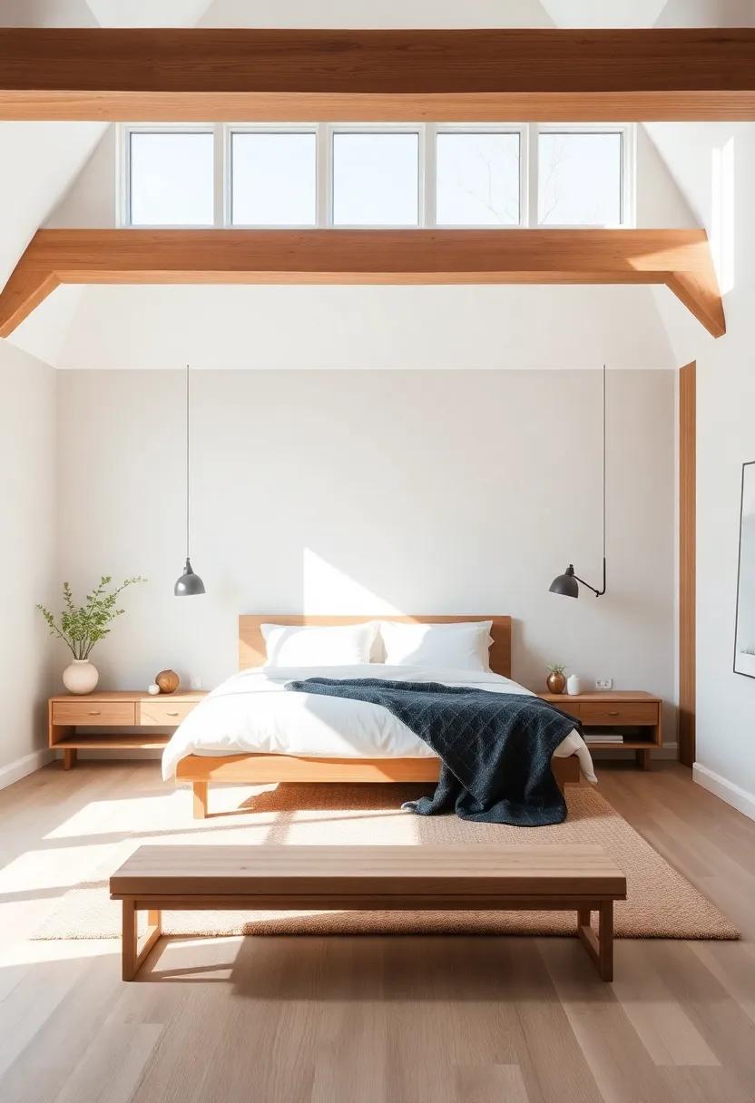 Elevated‍ Simplicity: A generously proportioned bedroom where the emphasis on natural light and wooden beams⁢ creates a serene yet impactful space