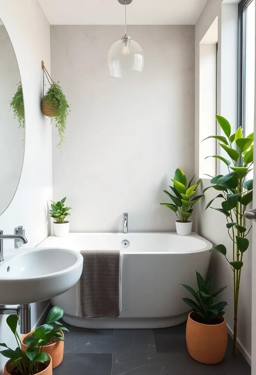Incorporating⁣ Nature with ​Potted Plants in Tiny ⁢Bathroom spaces