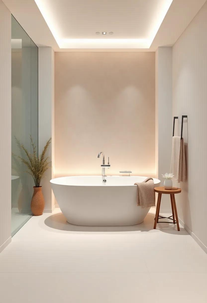 Embed mood lighting: Soft illumination around your bathtub can transform the atmosphere, creating a spa-like ambiance