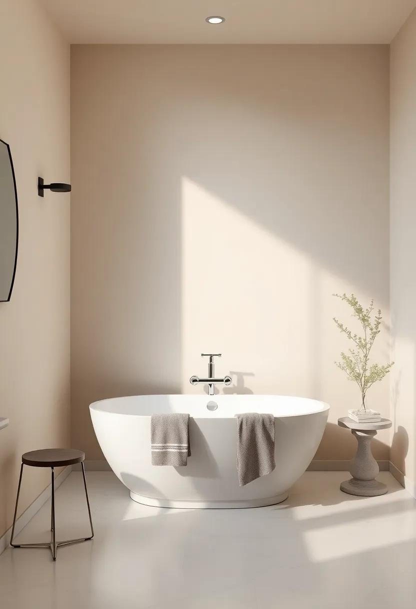 Embrace a monochromatic scheme: A single color palette can create harmony and make the space feel larger, all while accentuating your bathtub