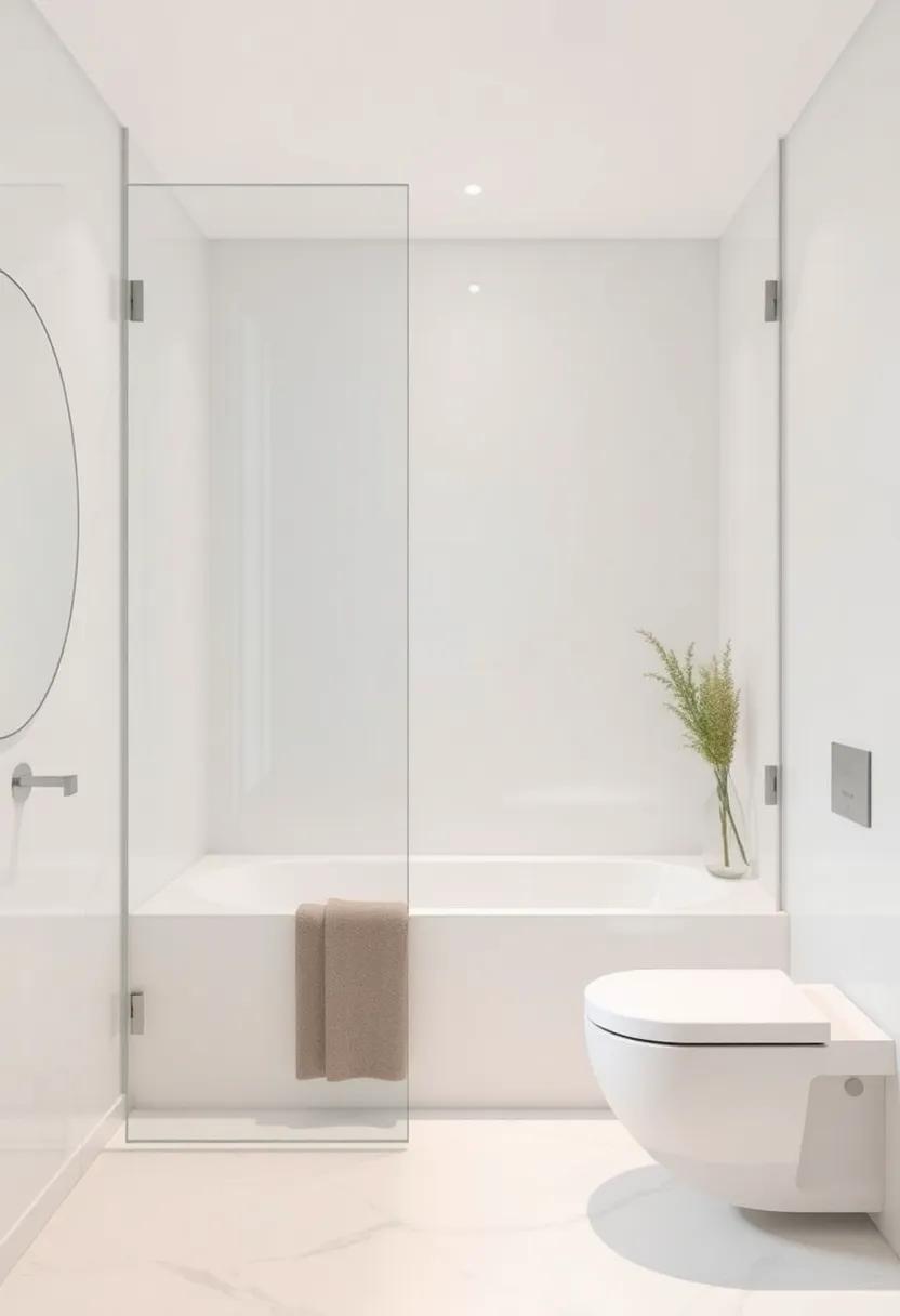 Use glass shower screens: Create an illusion of space while keeping your bathtub area airy and light with transparent glass